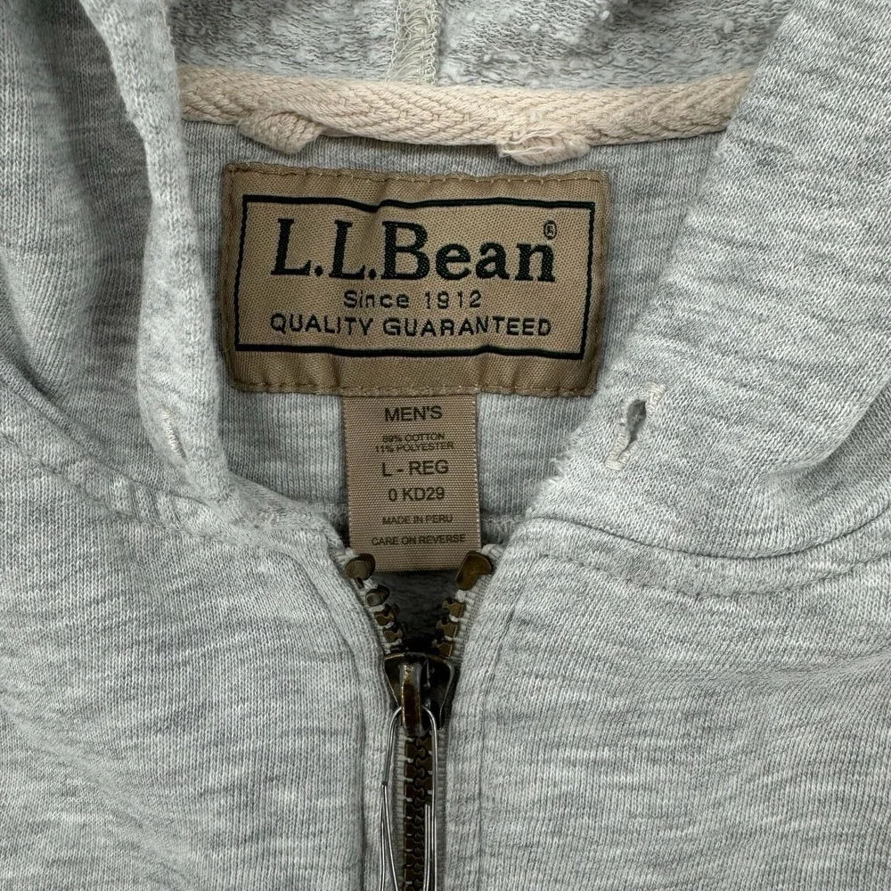 LL Bean Katahdin Sweatshirt Mens XL Full Zip Hoodie Gray Jacket Y2K FLAW‎